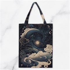 Starry Sky Moon Space Cosmic Galaxy Nature Art Clouds Art Nouveau Abstract Classic Tote Bag by Posterlux