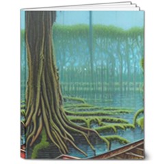 Boat Canoe Swamp Bayou Roots Moss Log Nature Scene Landscape Water Lake Setting Abandoned Rowboat Fi 8  X 10  Hardcover Notebook by Posterlux