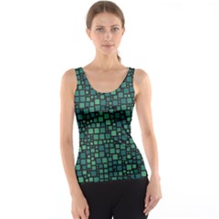 Squares Cubism Geometric Background Women s Basic Tank Top