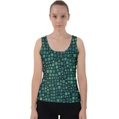 Squares Cubism Geometric Background Velvet Tank Top