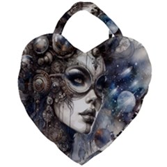 Woman In Space Giant Heart Shaped Tote by CKArtCreations