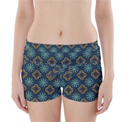 Flowers Pattern Design Abstract Boyleg Bikini Wrap Bottoms