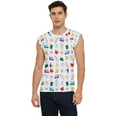 Snails Butterflies Pattern Seamless Men s Raglan Cap Sleeve T-shirt