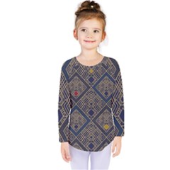 Pattern Seamless Antique Luxury Kids  Long Sleeve T-shirt