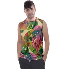 Monstera Colorful Leaves Foliage Men s Regular Tank Top