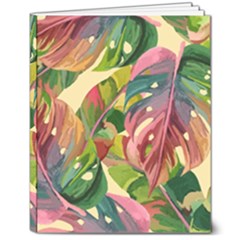 Monstera Colorful Leaves Foliage 8  X 10  Softcover Notebook by Maspions