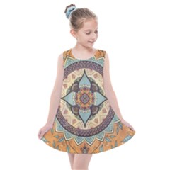 Mandala Floral Decorative Flower Kids  Summer Dress