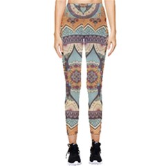 Mandala Floral Decorative Flower Pocket Leggings 