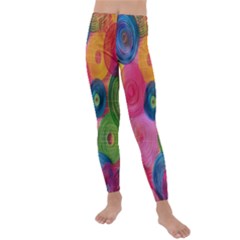 Colorful Abstract Patterns Kids  Lightweight Velour Leggings