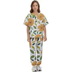 Flower Petal Plant Leaves Kids  T-shirt And Pants Sports Set by Maspions