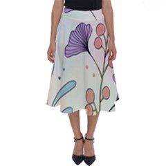 Flower Paint Flora Nature Plant Perfect Length Midi Skirt by Maspions