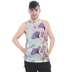 Flower Paint Flora Nature Plant Men s Sleeveless Hoodie by Maspions