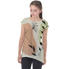 Flora Floral Flower Nature Plant Doodle Cap Sleeve High Low Top