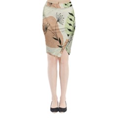 Flora Floral Flower Nature Plant Doodle Midi Wrap Pencil Skirt