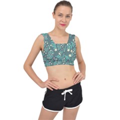 Illustration Pattern Seamless V-back Sports Bra