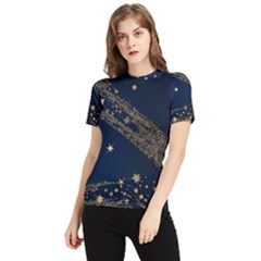 Starsstar Glitter Women s Short Sleeve Rash Guard