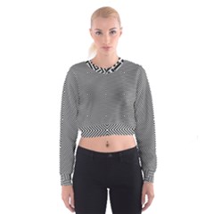 Abstract Diagonal Stripe Pattern Seamless Cropped Sweatshirt by Maspions