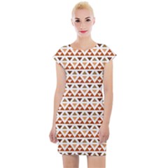 Geometric Tribal Pattern Design Cap Sleeve Bodycon Dress