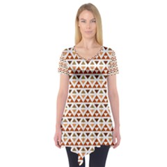 Geometric Tribal Pattern Design Short Sleeve Tunic 