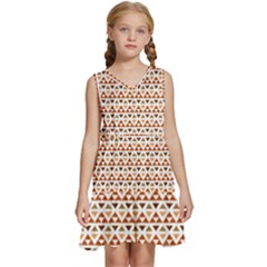 Geometric Tribal Pattern Design Kids  Sleeveless Tiered Mini Dress