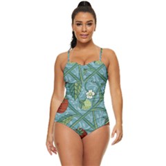 Spring Time Retro Full Coverage Swimsuit by AlexandrouPrints