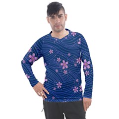 Flowers Floral Background Men s Pique Long Sleeve T-shirt