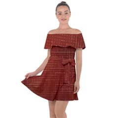 Grid Background Pattern Wallpaper Off Shoulder Velour Dress