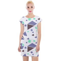 Seamless Pattern Geometric Texture Cap Sleeve Bodycon Dress