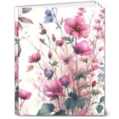 Flora Floral Flower Petal 8  X 10  Hardcover Notebook by Maspions