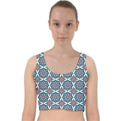 Abstract Mandala Seamless Background Texture Velvet Racer Back Crop Top