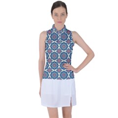 Abstract Mandala Seamless Background Texture Women s Sleeveless Polo T-shirt