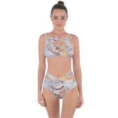 Boho Background Leaves Botanical Bandaged Up Bikini Set 