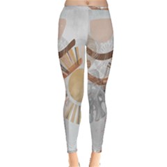 Boho Background Leaves Botanical Inside Out Leggings