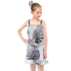 Vintage Retro Boho Background Leaves Botanical Kids  Overall Dress