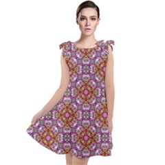 Pattern Mandala Seamless Tie Up Tunic Dress