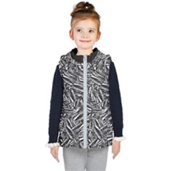 Monochrome Mirage Kids  Hooded Puffer Vest by dflcprintsclothing