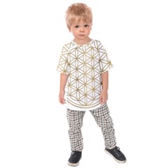 Gold Flower Of Life Sacred Geometry Kids  Raglan T-shirt