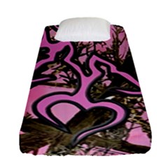 Pink Browning Deer Glitter Camo Fitted Sheet (single Size) by Maspions