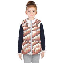 Chromaticmosaic Print Pattern Kids  Hooded Puffer Vest by dflcprintsclothing