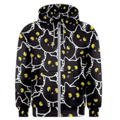 Cat Pattern Pet Drawing Eyes Men s Zipper Hoodie by Maspions