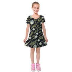 Sea Weed Salt Water Kids  Short Sleeve Velvet Dress