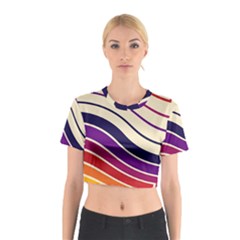 Angles Design Pattern Retro Cotton Crop Top