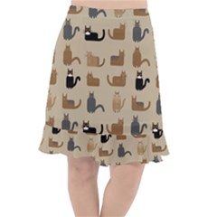 Cat Pattern Texture Animal Fishtail Chiffon Skirt