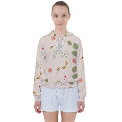 Spring Art Floral Pattern Design Women s Tie Up Sweat