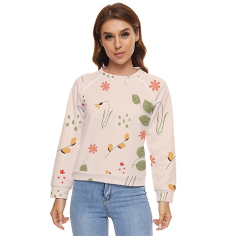 Spring Art Floral Pattern Design Women s Long Sleeve Raglan T-shirt by Maspions