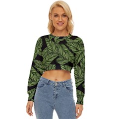 Background Pattern Leaves Texture Lightweight Long Sleeve Sweatshirt by Maspions