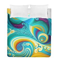 Abstract Waves Ocean Sea Whimsical Duvet Cover Double Side (full/ Double Size) by Maspions