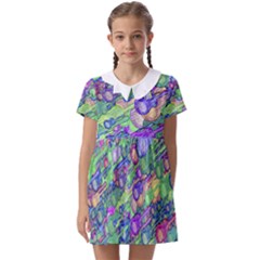 Sktechy Style Guitar Drawing Motif Colorful Random Pattern Wb Kids  Asymmetric Collar Dress by dflcprintsclothing