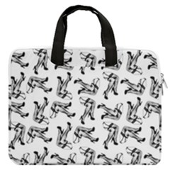 Erotic Pants Motif Black And White Graphic Pattern Black Backgrond Macbook Pro 13  Double Pocket Laptop Bag by dflcprintsclothing