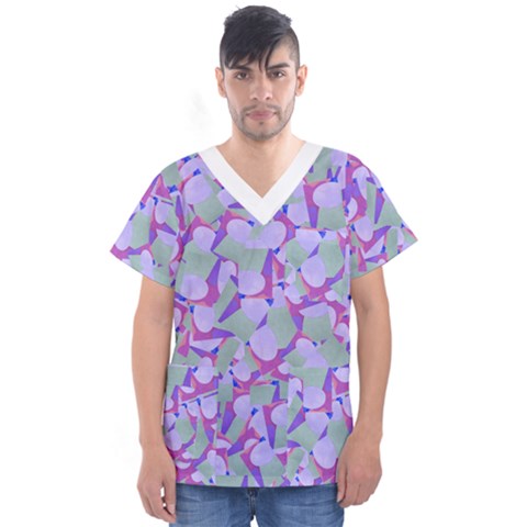 Kaleidoscope Dreams Men s V-neck Scrub Top by dflcprintsclothing